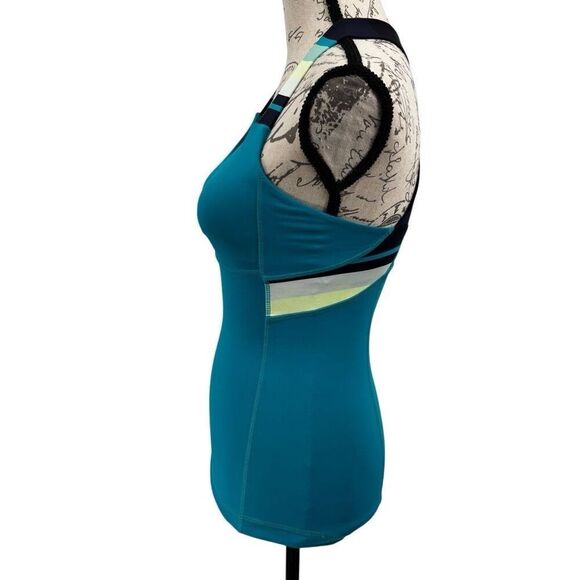 Lululemon Push Ur Limits Tank Top Surge Green /Assorted stripe Size 2 - Picture 6 of 8
